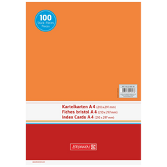 Karteikarten | A4, unliniert, orange, 100 Stück