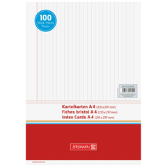 Karteikarten | A4, liniert, weiß, 100 Stück