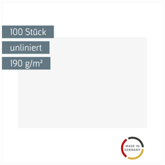 Karteikarten | A5, unliniert, weiß, 100 Stück