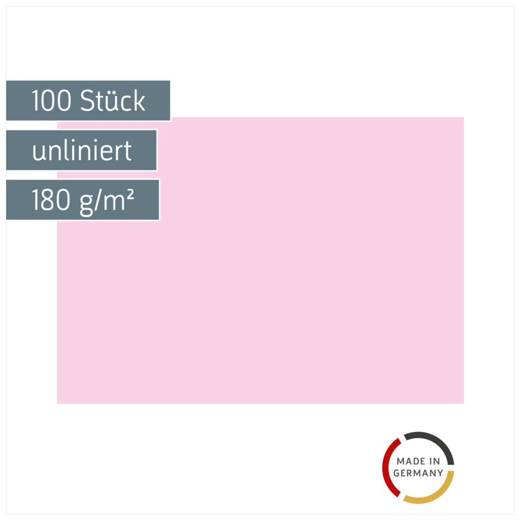 Karteikarten | A5, unliniert, rot, 100 Stück