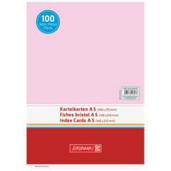 Karteikarten | A5, unliniert, rot, 100 Stück