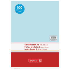 Karteikarten | A5, unliniert, blau, 100 Stück
