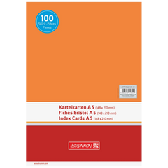 Karteikarten | 210×148 mm, A5, unliniert, orange, 100 Stück