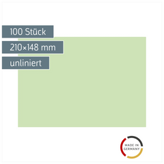 Karteikarten | 210×148 mm, A5, unliniert, grün, 100 Stück