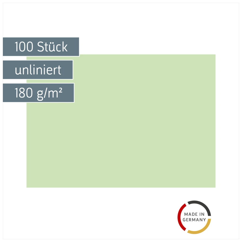 Karteikarten | A5, unliniert, grün, 100 Stück