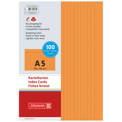 Karteikarten | 210×148 mm, A5, liniert, orange, 100 Stück