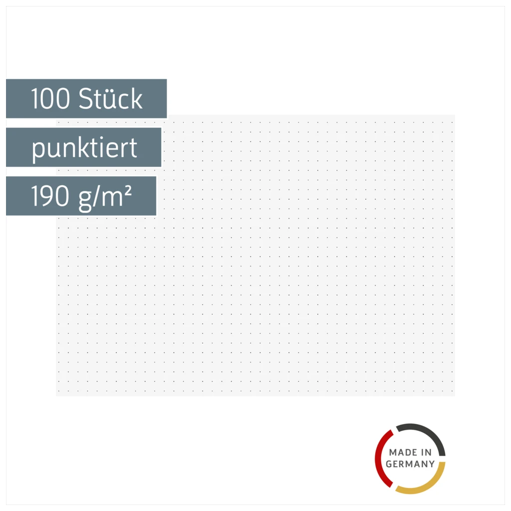Karteikarten | A5, dotted, weiß, 100 Stück