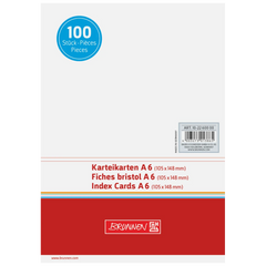 Karteikarten | 148×105 mm, A6, unliniert, weiß, 100 Stück