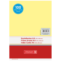 Karteikarten | A6, unliniert, gelb, 100 Stück