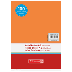Karteikarten | 148×105 mm, A6, unliniert, orange, 100 Stück