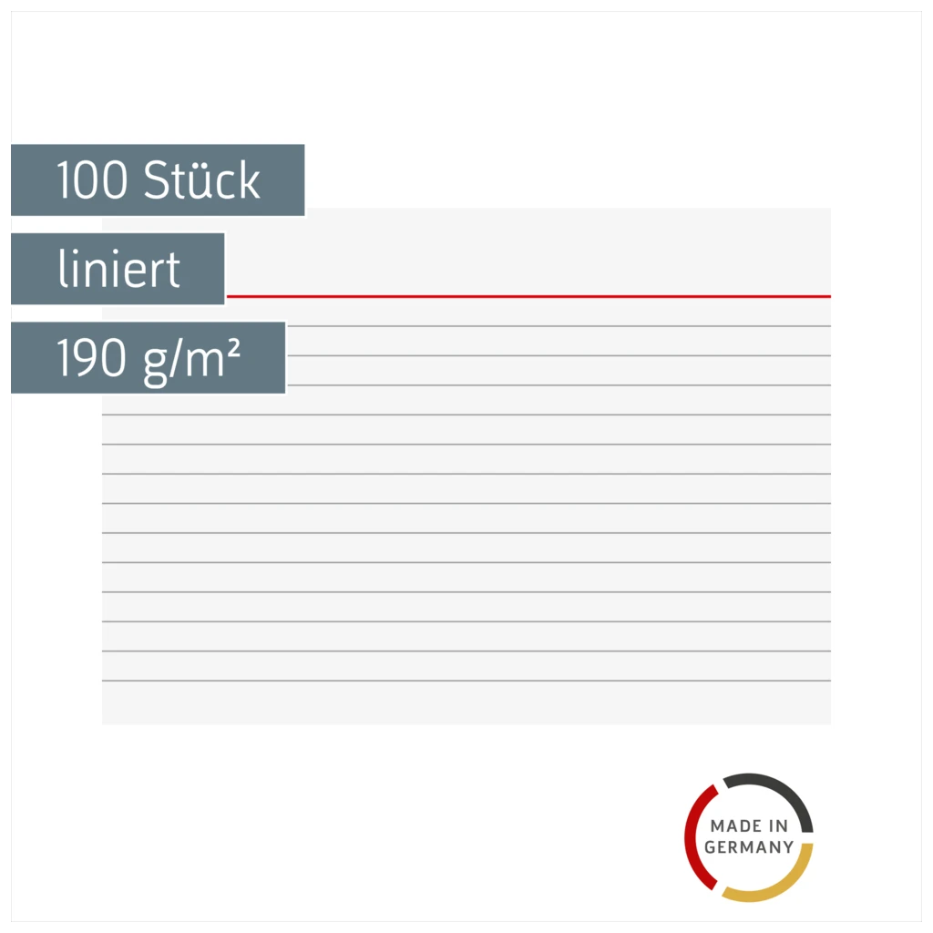 Karteikarten | A6, liniert, weiß, 100 Stück