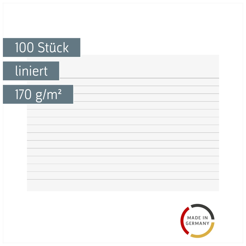 Karteikarten | A6, liniert, weiß, 100 Stück