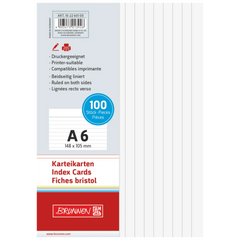 Karteikarten | A6, liniert, weiß, 100 Stück
