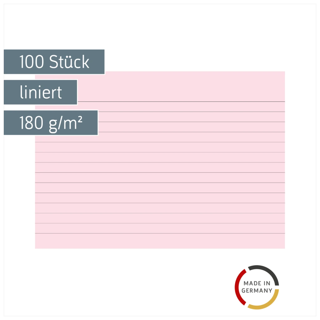 Karteikarten | A6, liniert, rot, 100 Stück