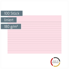 Karteikarten | A6, liniert, rot, 100 Stück