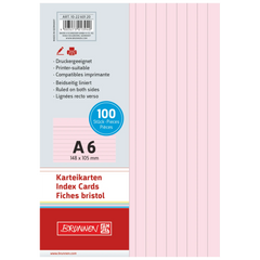Karteikarten | 148×105 mm, A6, liniert, rot, 100 Stück