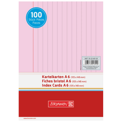 Karteikarten | A6, liniert, rot, 100 Stück