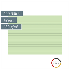 Karteikarten | A6, liniert, grün, 100 Stück