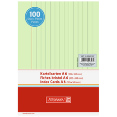 Karteikarten | A6, liniert, grün, 100 Stück