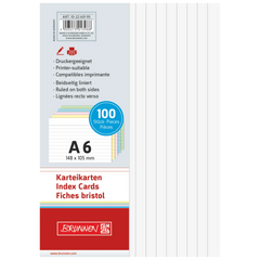 Karteikarten | A6, liniert, sortiert, 100 Stück