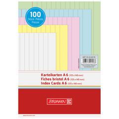 Karteikarten | A6, liniert, sortiert, 100 Stück
