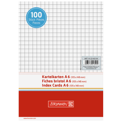 Karteikarten | A6, 5 mm kariert, weiß, 100 Stück