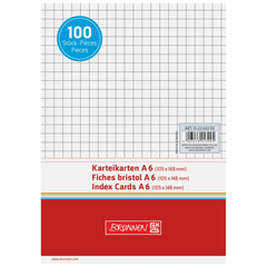 Karteikarten | A6, 5 mm kariert, weiß, 100 Stück