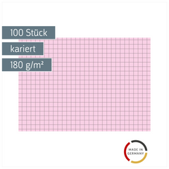 Karteikarten | A6, 5 mm kariert, rot, 100 Stück