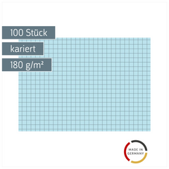 Karteikarten | A6, 5 mm kariert, blau, 100 Stück