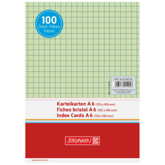 Karteikarten | A6, 5 mm kariert, grün, 100 Stück