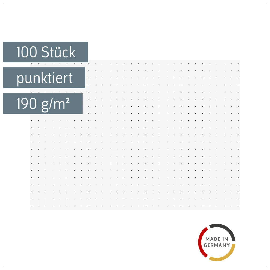 Karteikarten | A6, dotted, weiß, 100 Stück