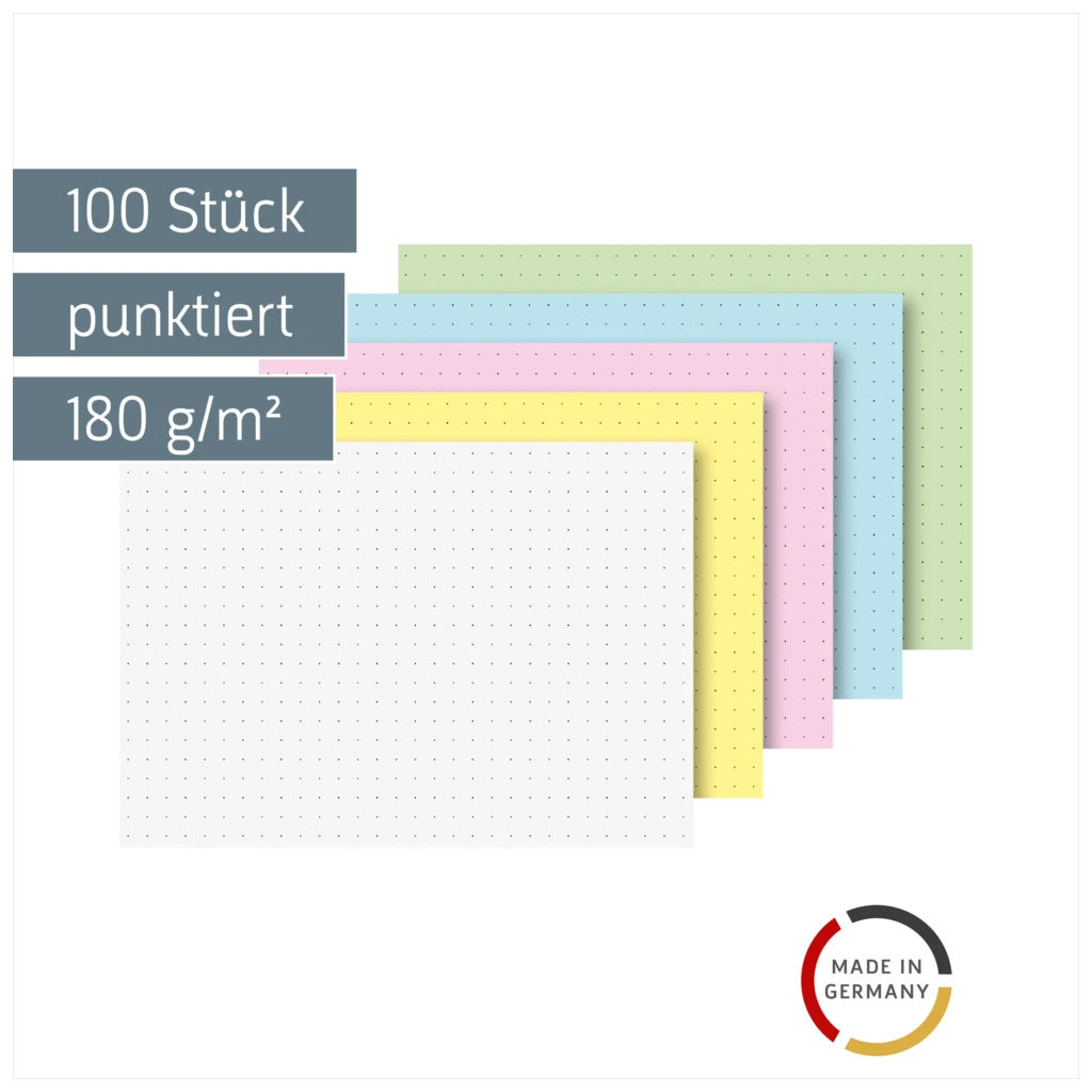 Karteikarten | A6, dotted, sortiert, 100 Stück