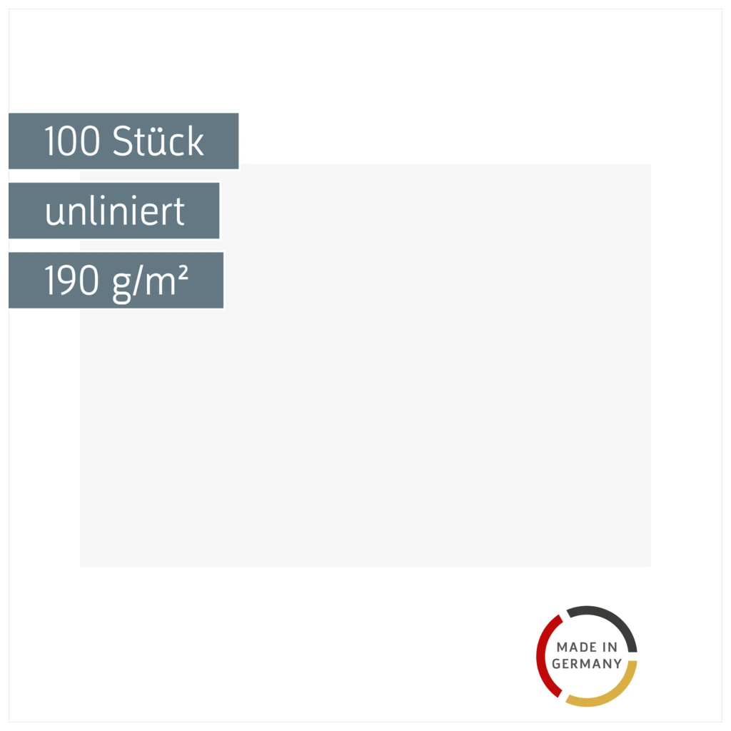 Karteikarten | A7, unliniert, weiß, 100 Stück