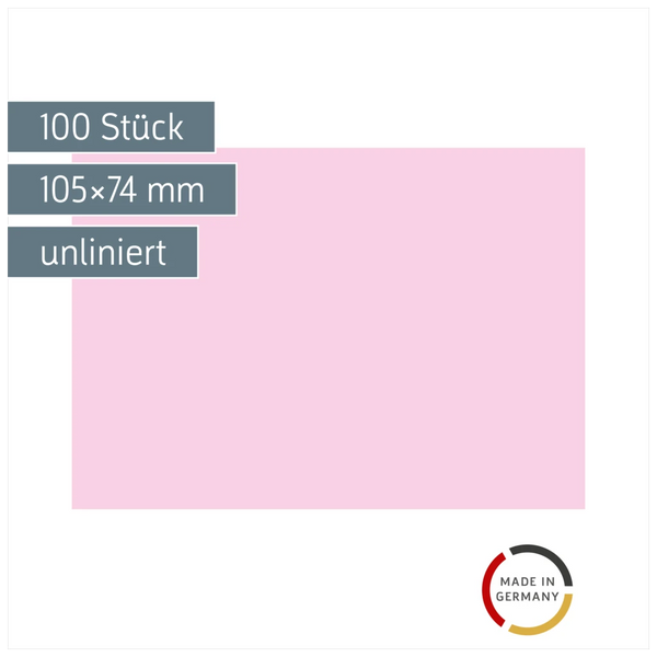 Karteikarten | 105×74 mm, A7, unliniert, rot, 100 Stück