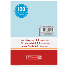 Karteikarten | A7, unliniert, blau, 100 Stück