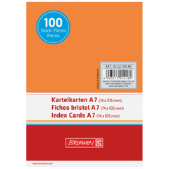 Karteikarten | A7, unliniert, orange, 100 Stück