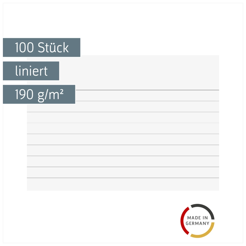 Karteikarten | A7, liniert, weiß, 100 Stück