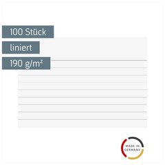 Karteikarten | A7, liniert, weiß, 100 Stück