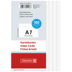 Karteikarten | A7, liniert, weiß, 100 Stück