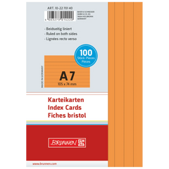 Karteikarten | A7, liniert, orange, 100 Stück