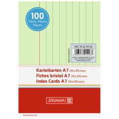 Karteikarten | A7, liniert, grün, 100 Stück