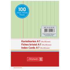Karteikarten | A7, liniert, grün, 100 Stück
