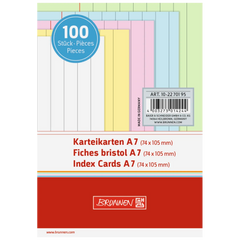 Karteikarten | A7, liniert, sortiert, 100 Stück