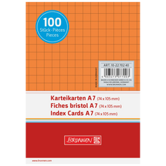 Karteikarten | A7, 5 mm kariert, orange, 100 Stück