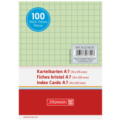 Karteikarten | A7, 5 mm kariert, grün, 100 Stück