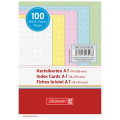 Karteikarten | A7, dotted, sortiert, 100 Stück
