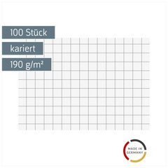 Karteikarten | A8, 5 mm kariert, weiß, 100 Stück