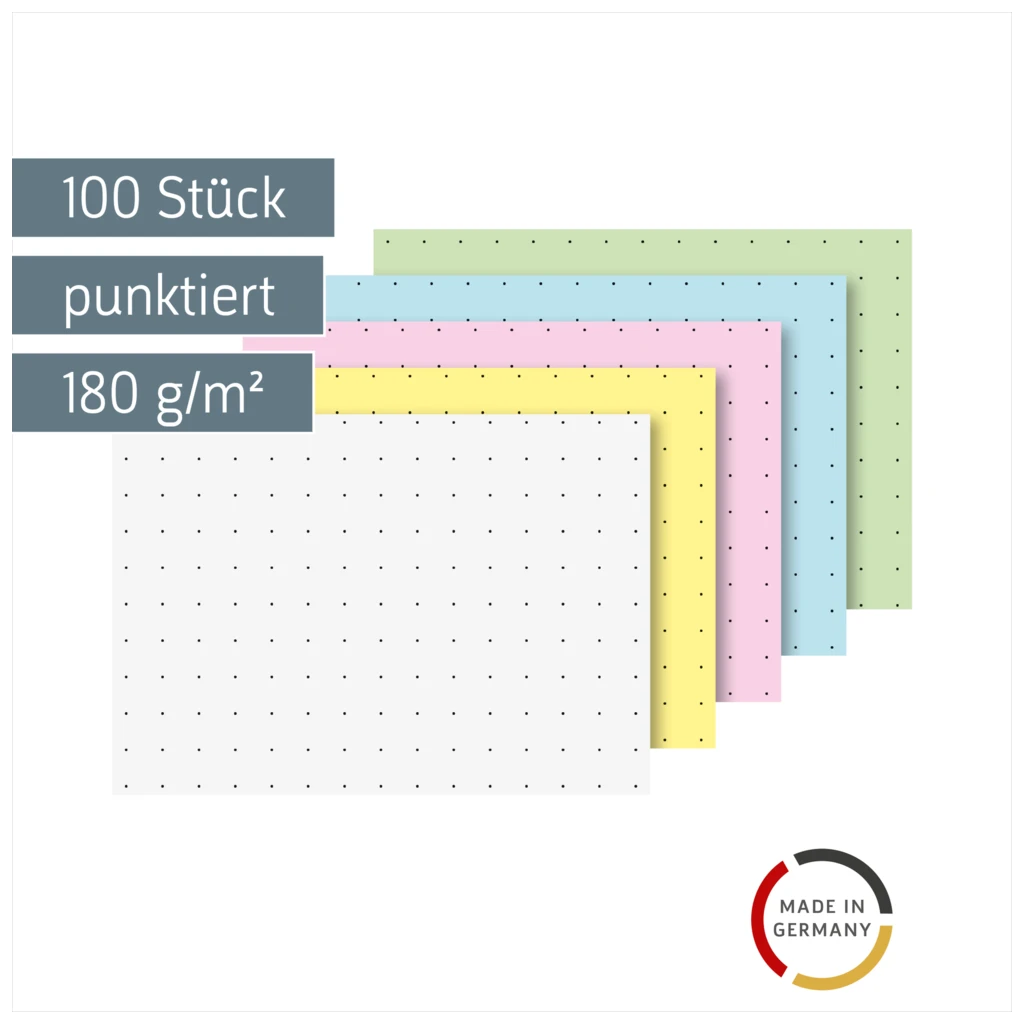 Karteikarten | A8, dotted, sortiert, 100 Stück