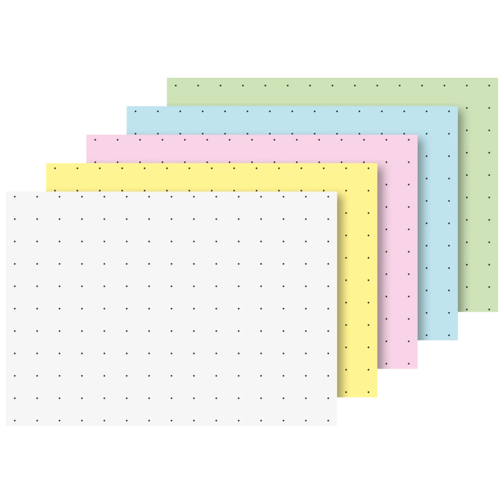 Karteikarten | 74×52 mm, A8, dotted, sortiert, 100 Stück