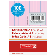 Karteikarten | A8, liniert, rot, 100 Stück